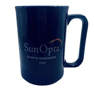 Sun Opta Ingredients 2003 Coffee Mug Cup M-Ware Ceramic Blue Crackle Finish